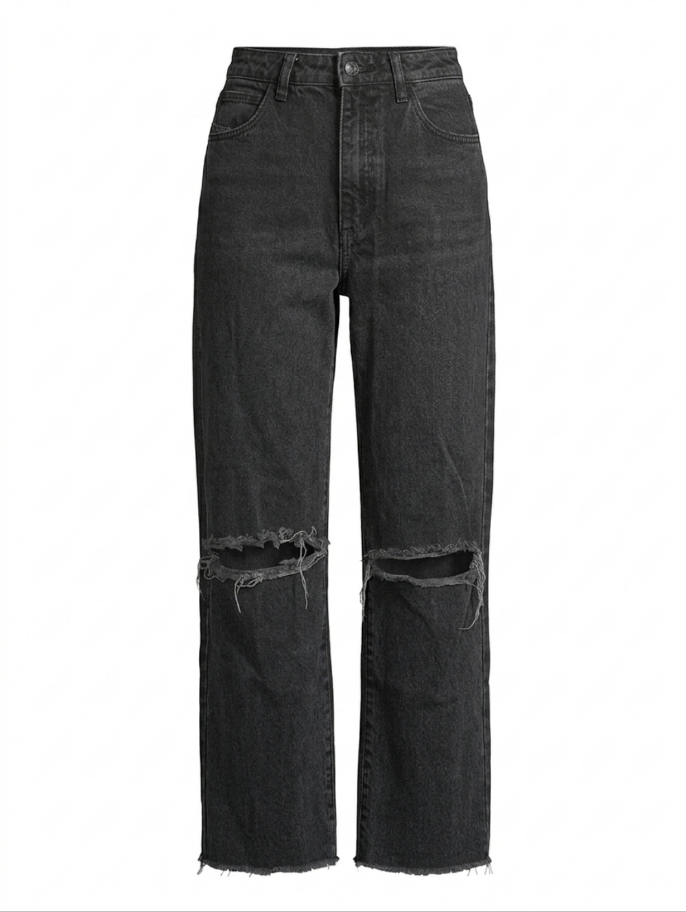 Abrand Jeans | A Venice Straight Distressed Jeans Size 25/ AU 7 In Black